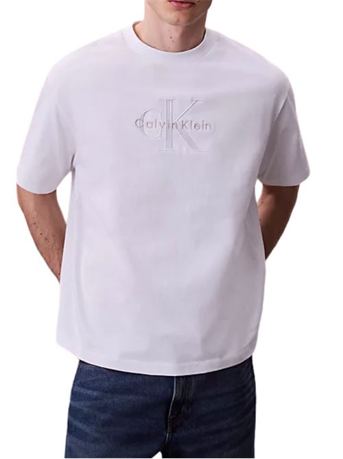 T-shirt bianca in cotone Calvin Klein Jeans | LV04RB295GYAA
